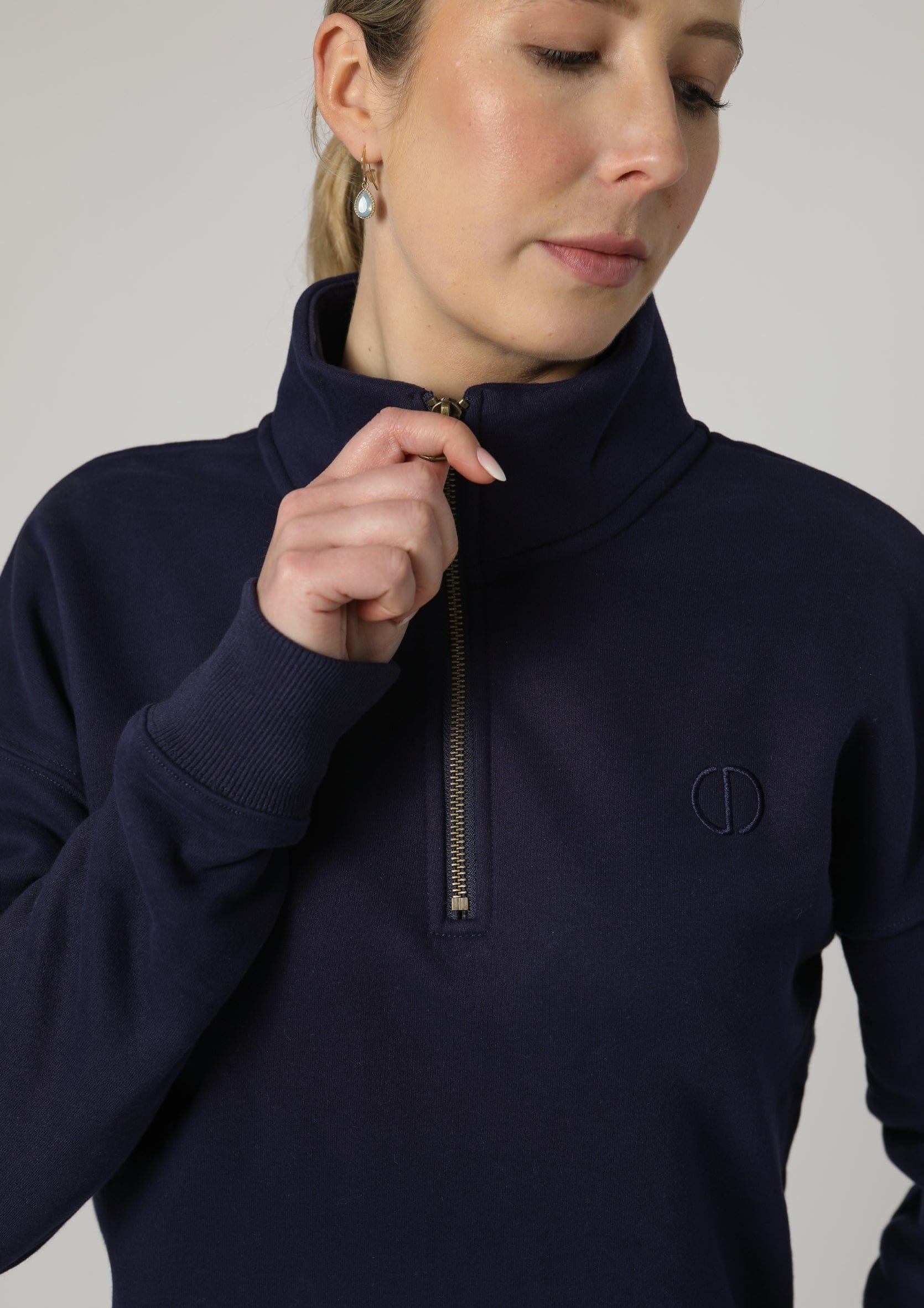 Pull urbain demi-zippé (bleu marine)