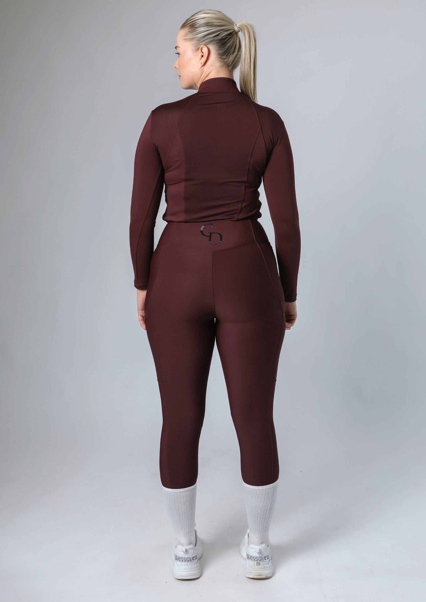 Klassische Reitleggings zum Überziehen (Weinrot)