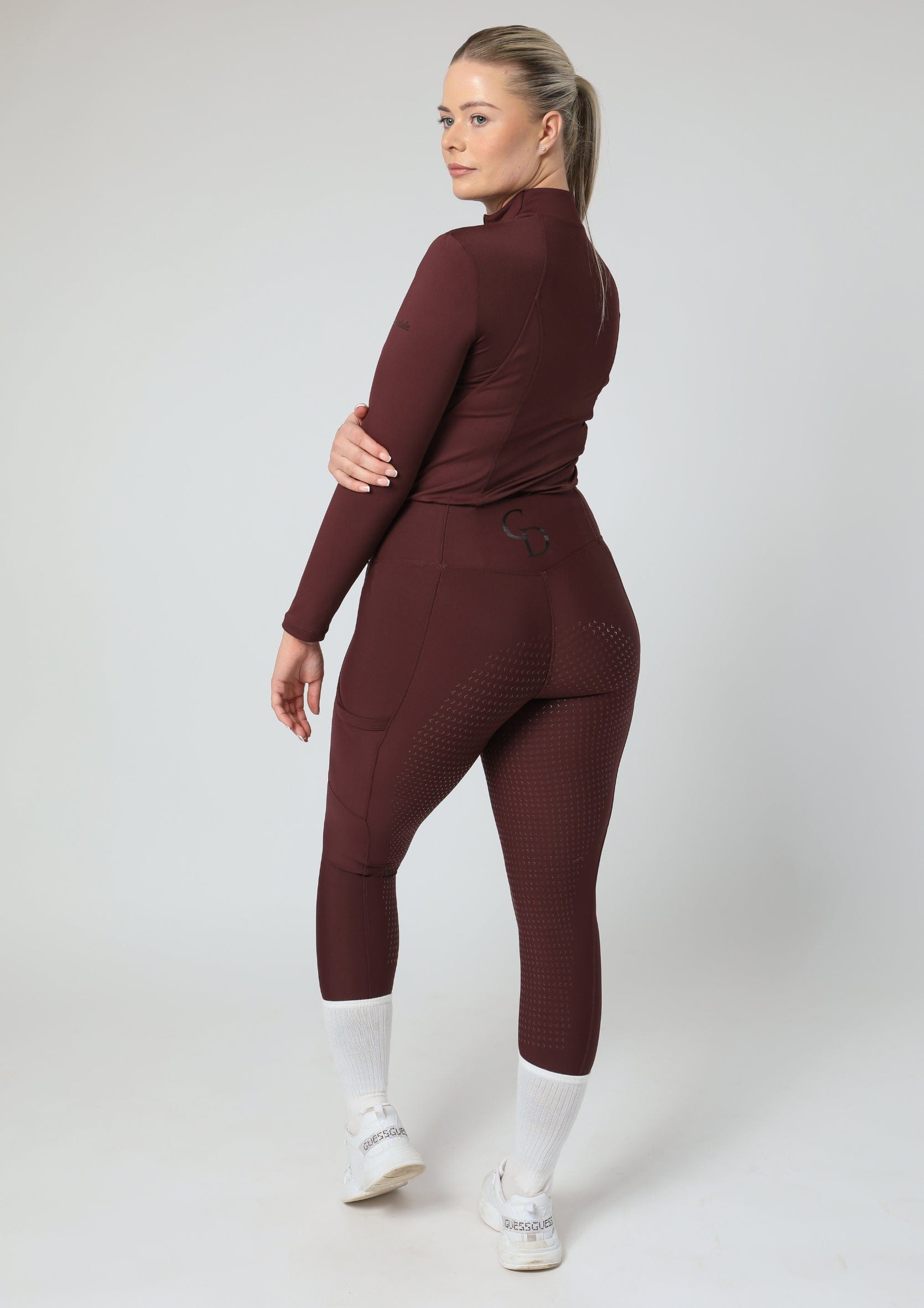 Motion Reitleggings mit Vollbesatz (Weinrot)