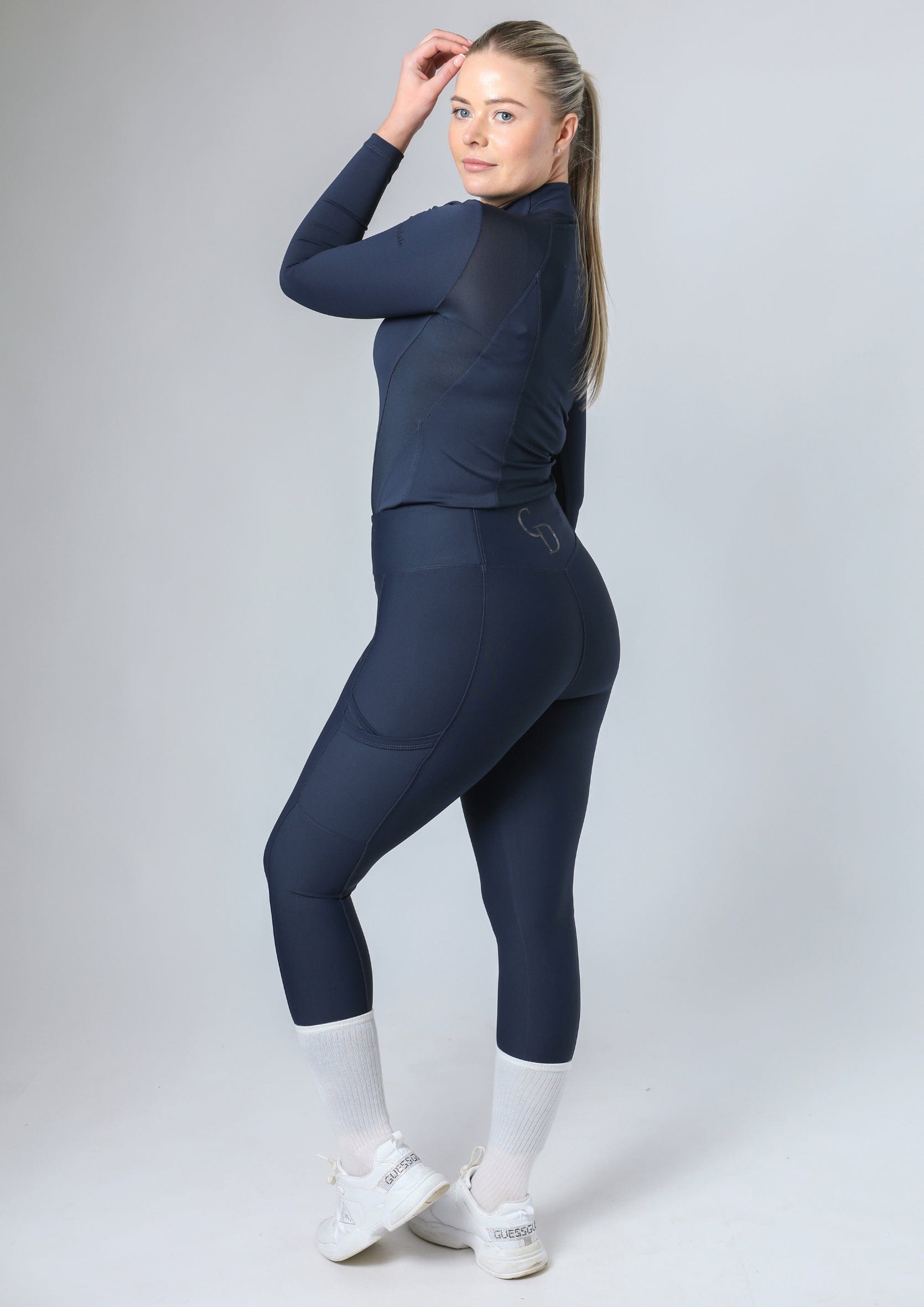 Klassische Reitleggings zum Überziehen (Marineblau)