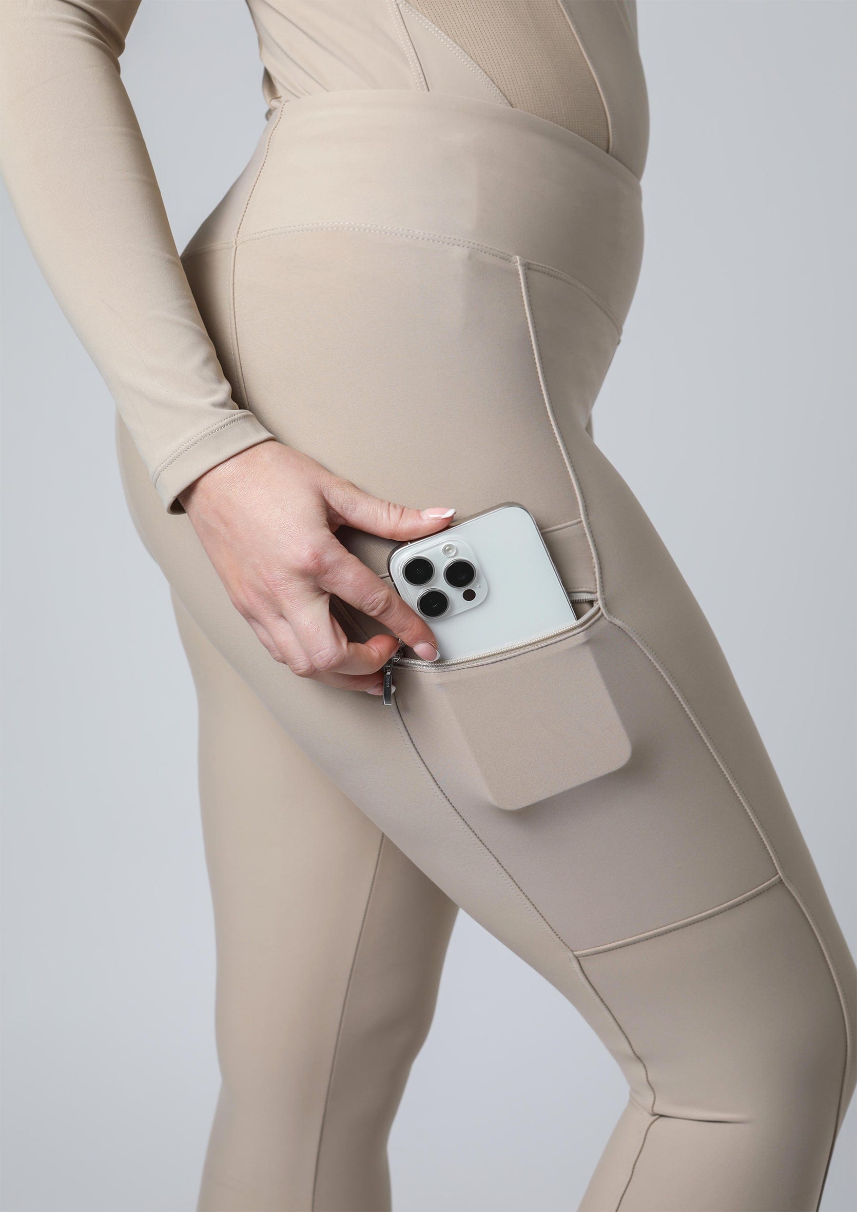 Classic Pull On Riding Leggings (Beige)