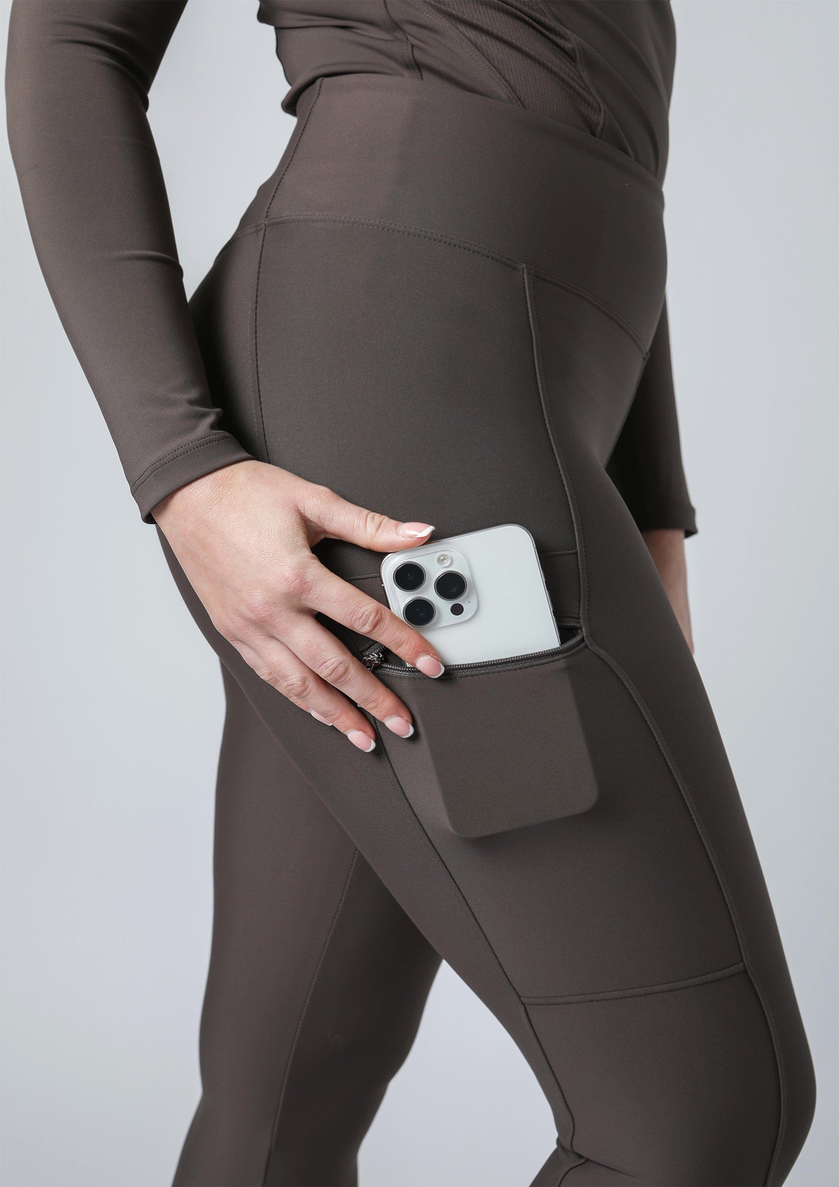 Classic Pull On Riding Leggings (Brown)