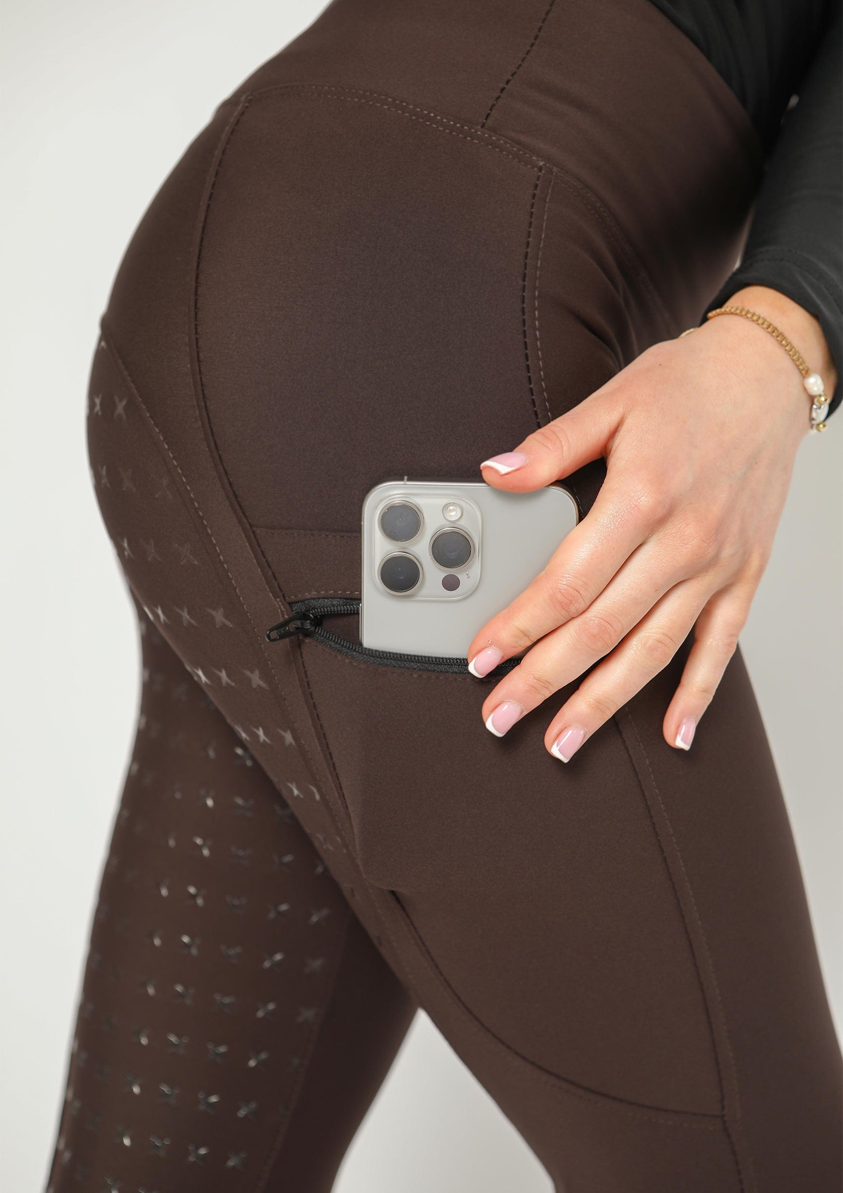 Thermal Performance Reitleggings mit Vollbesatz (Braun)