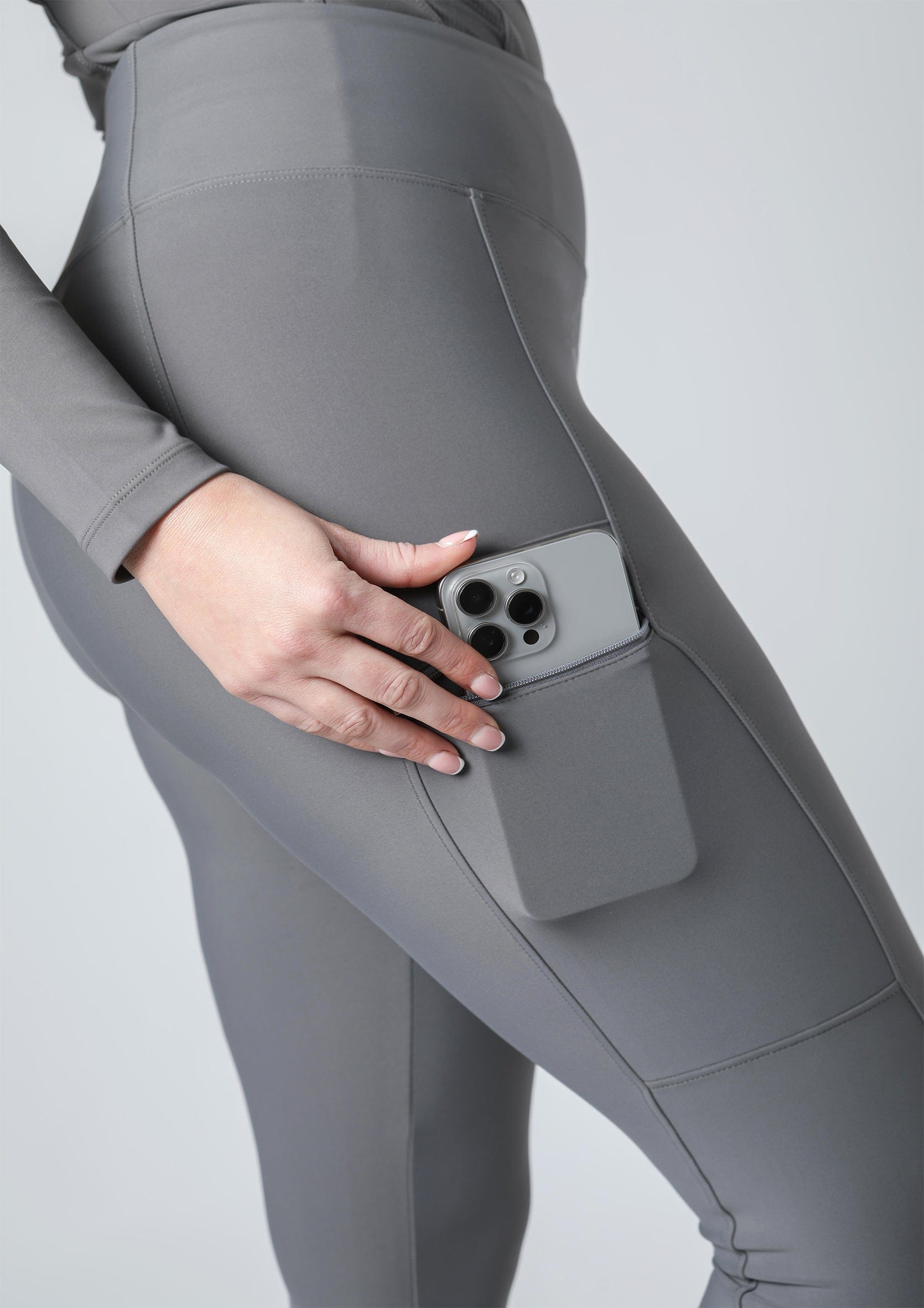 Legging d'équitation classique à enfiler (gris)