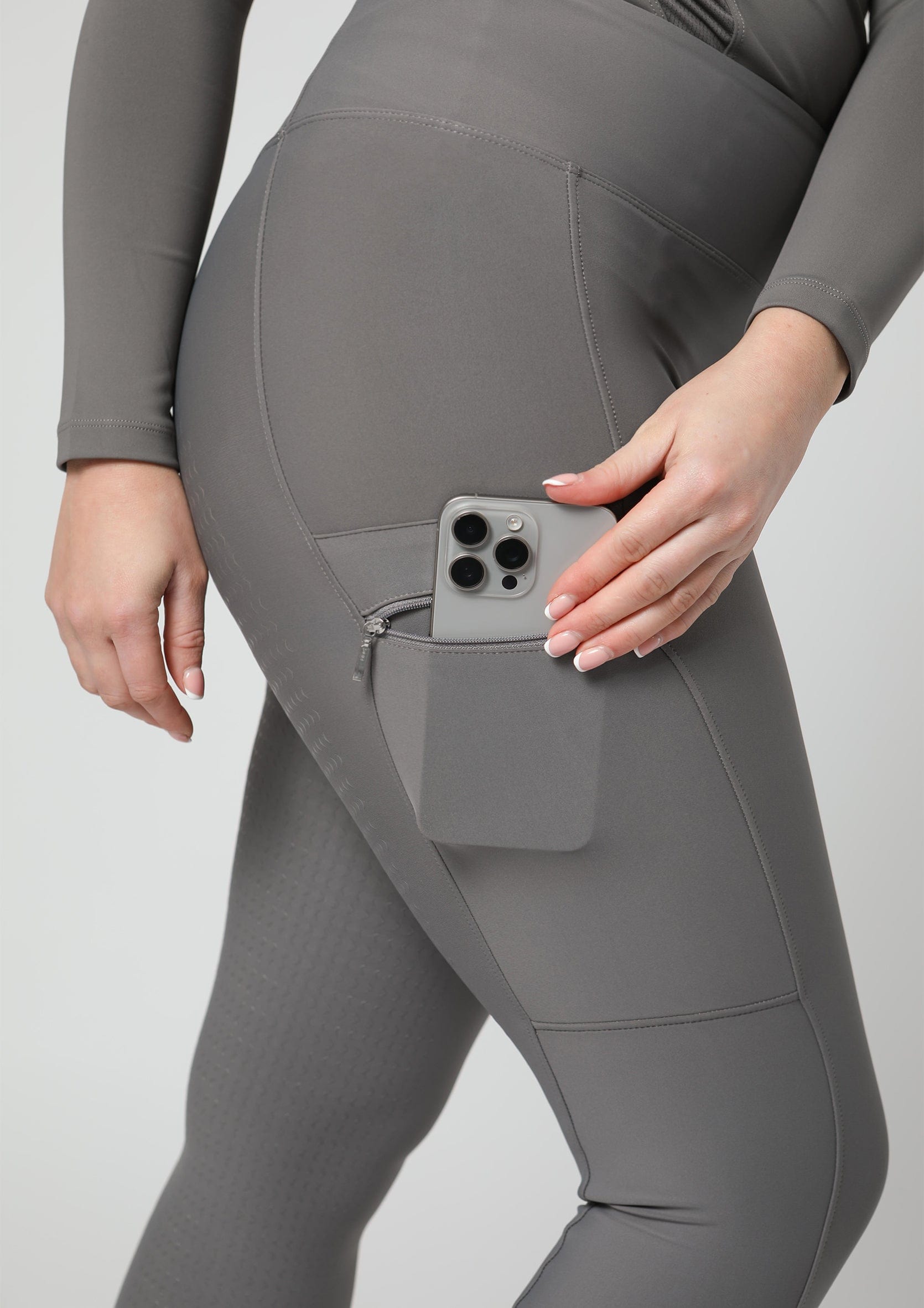 Motion Reitleggings mit Vollbesatz (Grau)
