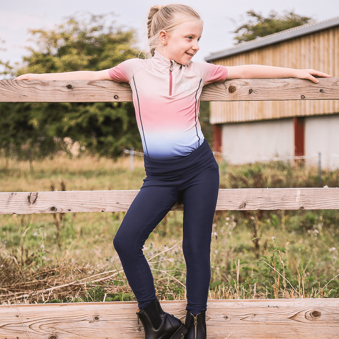 Leggings d'équitation à fond intégral pour enfants (bleu marine)