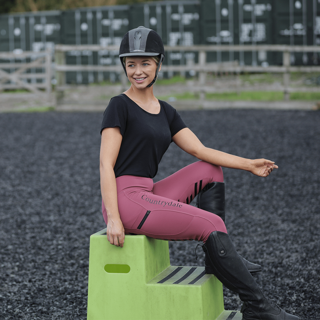 Supa-Grip Pull On Riding Leggings (Rose)