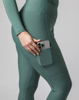 Klassische Reitleggings zum Überziehen (Salbeigrün)