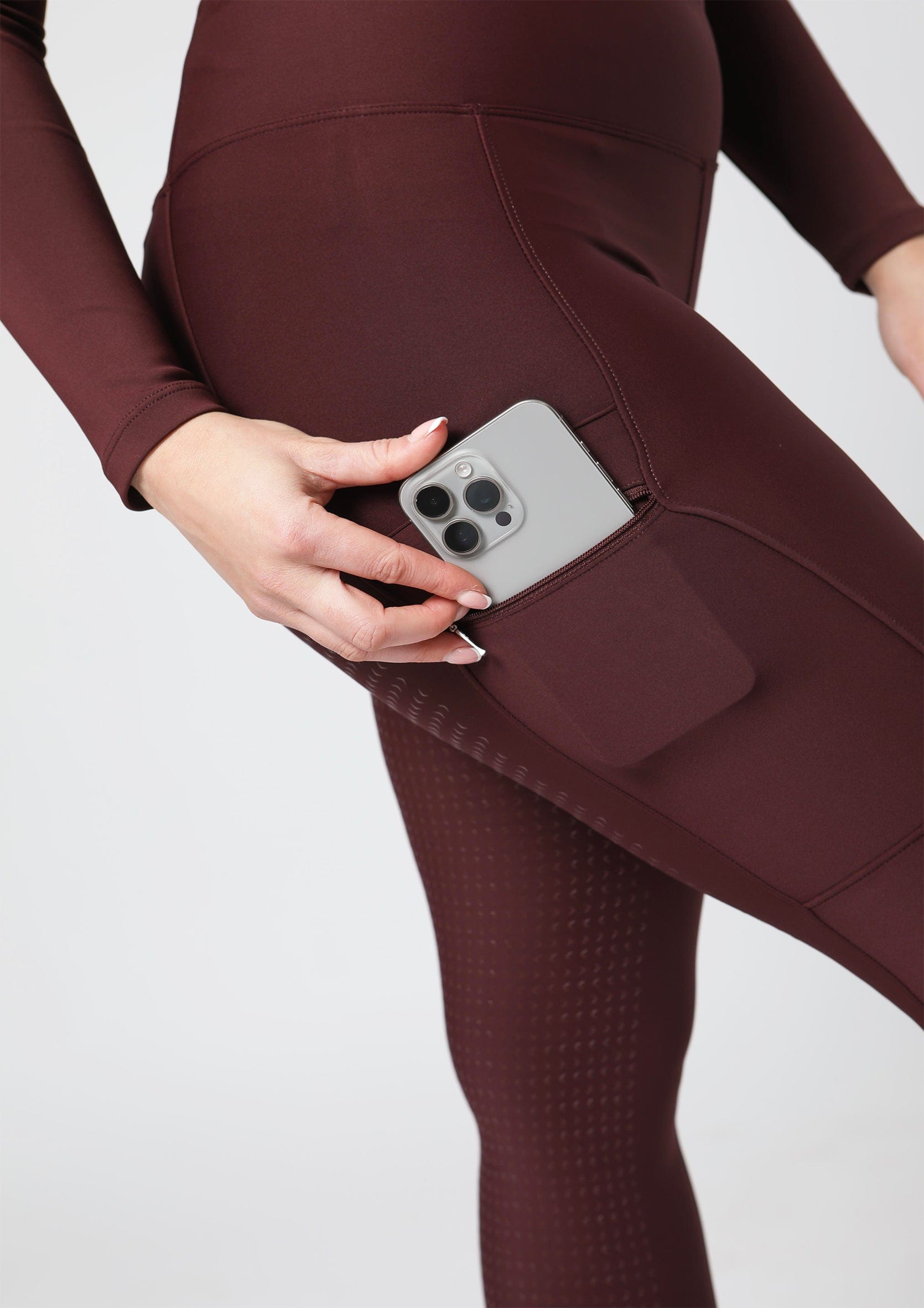 Motion Reitleggings mit Vollbesatz (Weinrot)