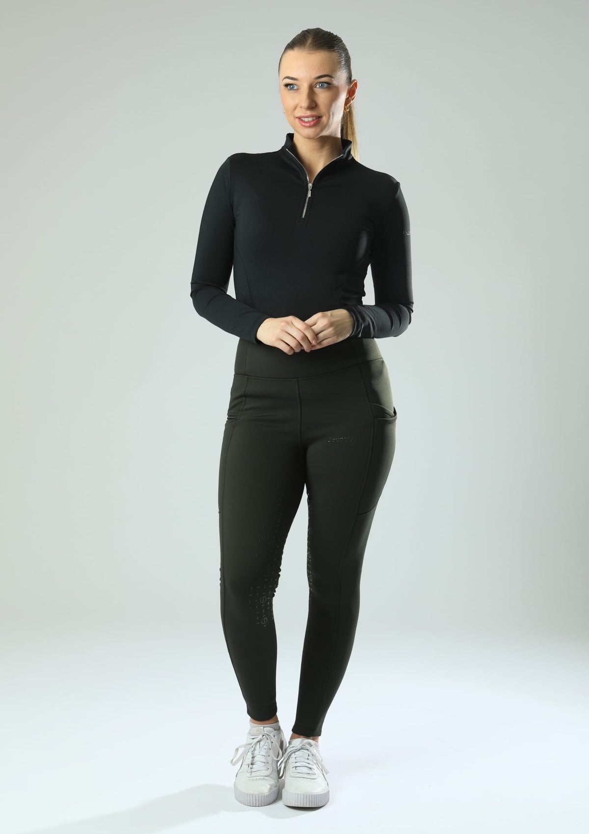 ThermoDry Vollbesatz-Reitleggings (Waldgrün)