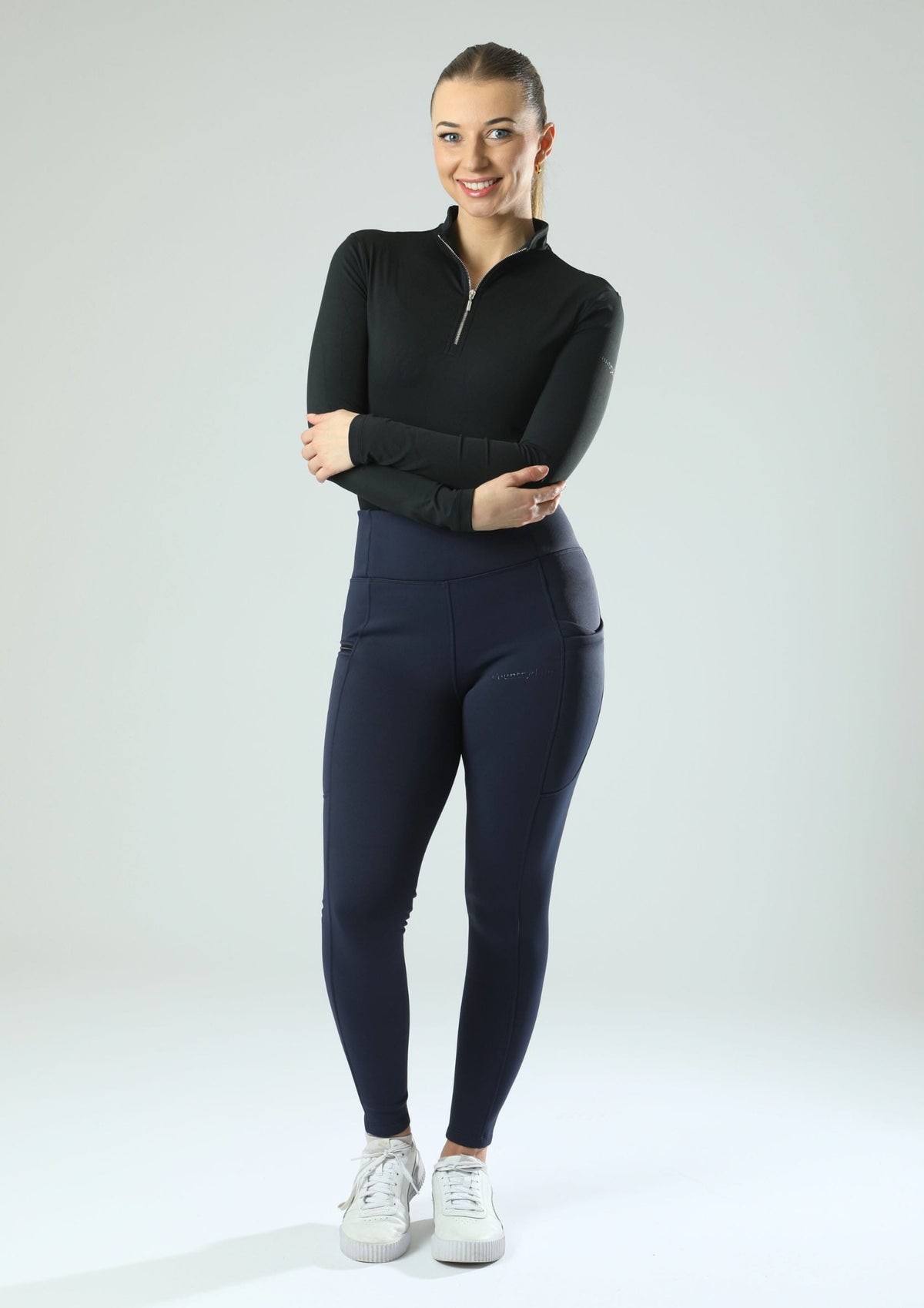 Legging d'équitation ThermoDry sans grip (Marine)
