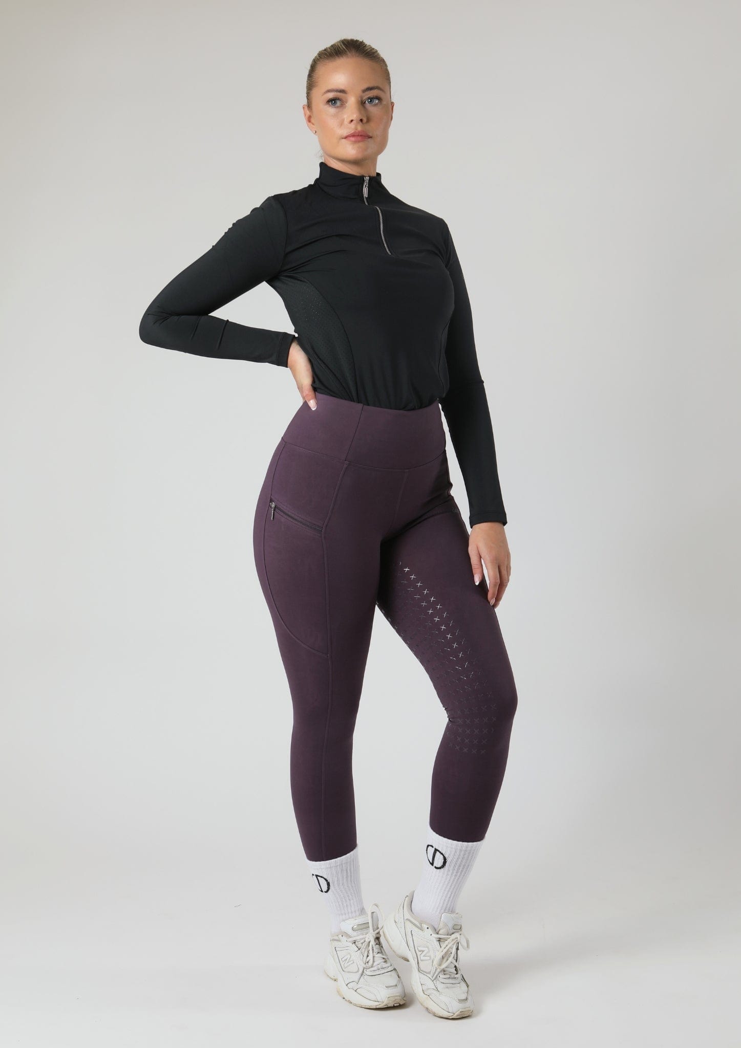 ThermoDry Full Seat Riding Leggings (Plum)