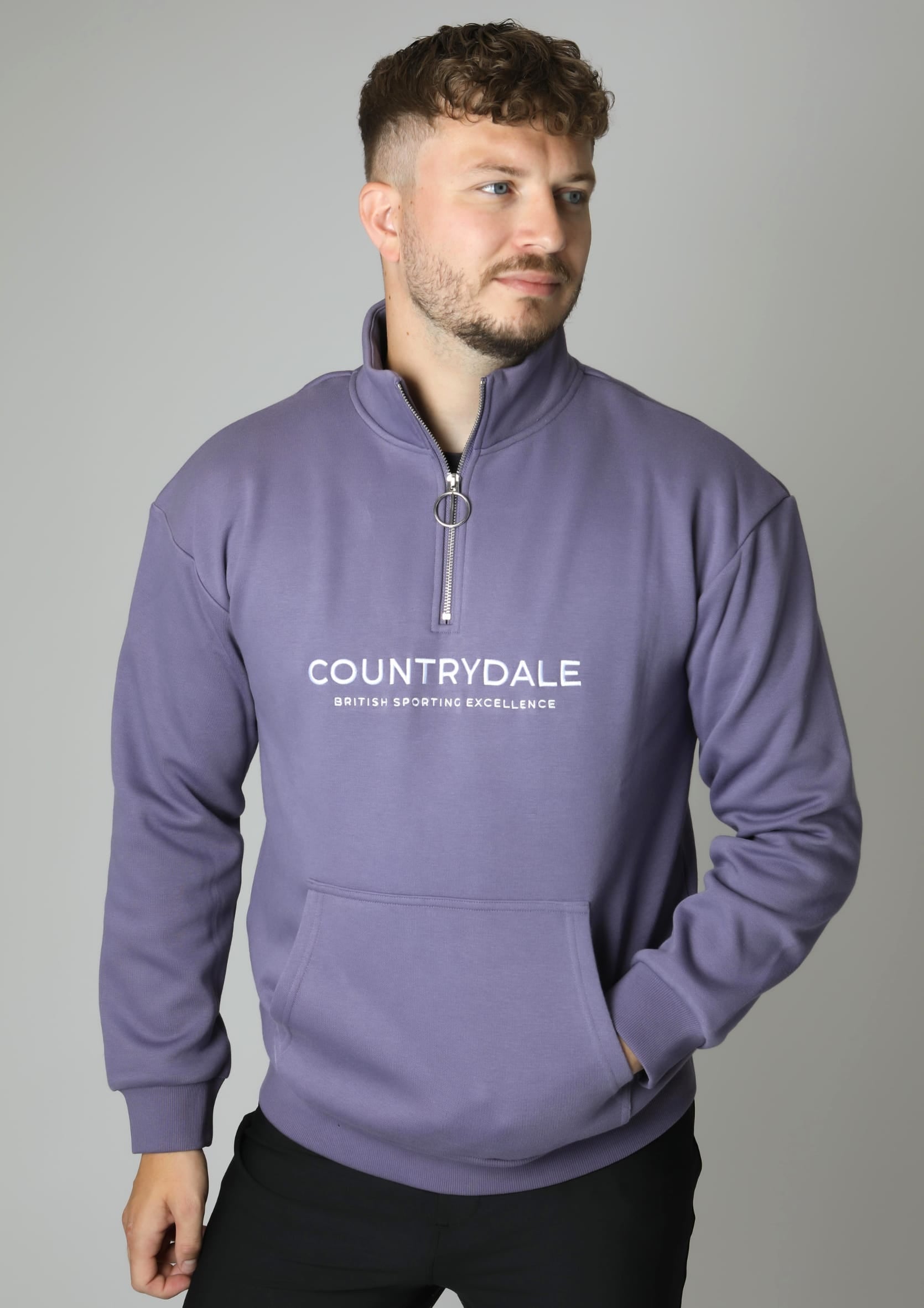 Mens Kensington Quarter Zip Jumper (Orchid)