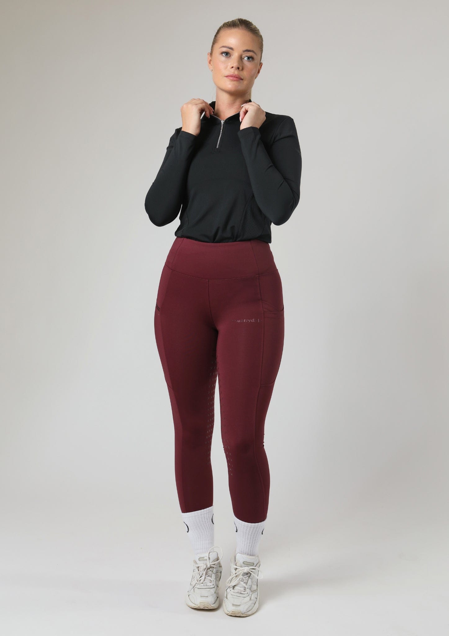 ThermoDry Vollbesatz-Reitleggings (Maulbeere)