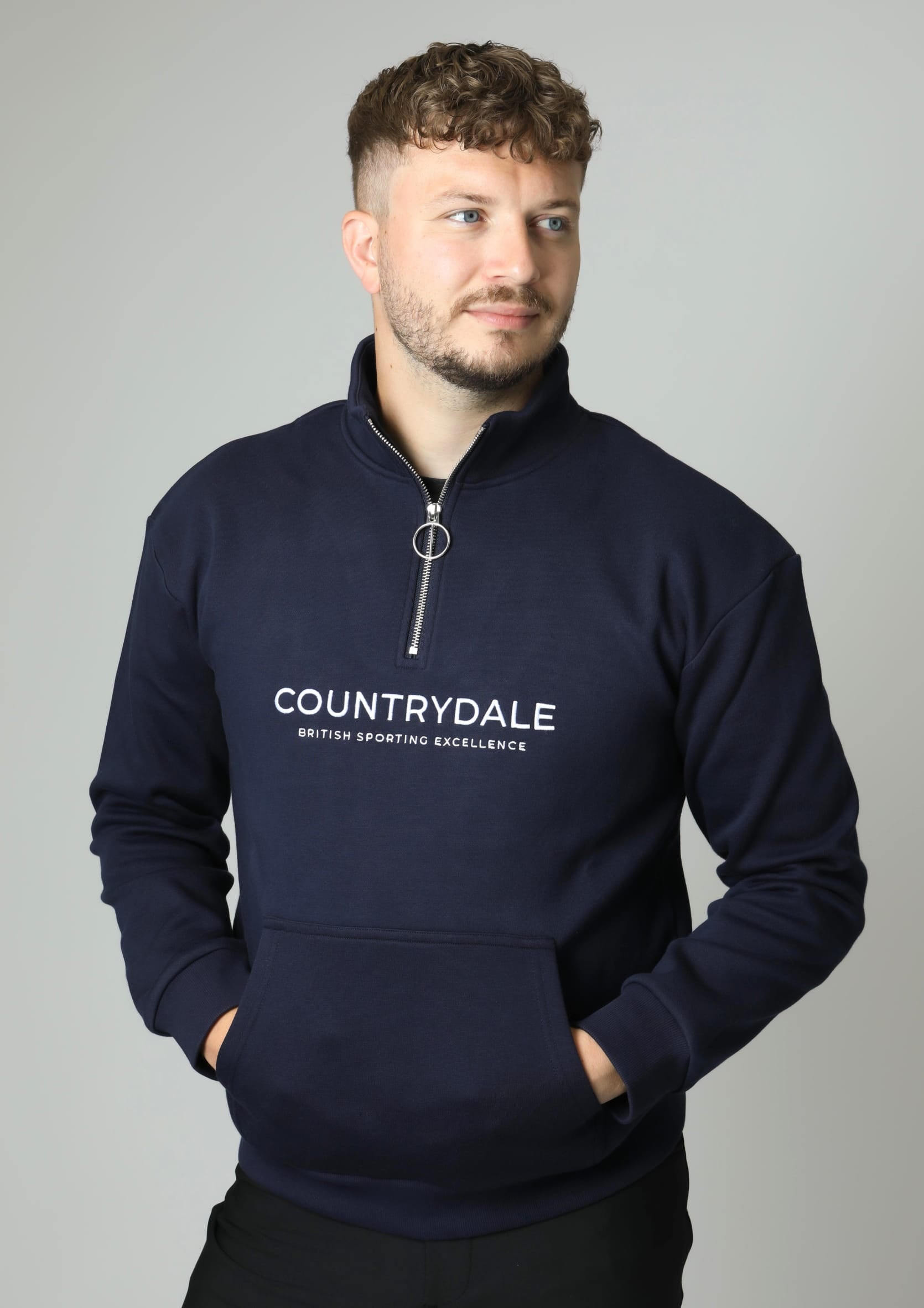 Mens Kensington Quarter Zip Jumper (Navy)