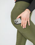 Leggings d'équitation Thermal Performance à fond intégral (Hunter Green)
